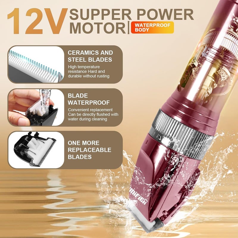 Sunifier Professional Dog Grooming Clippers for Thick Coat - Dog Hair Trimmer for Grooming- Sheep Shears for Thick Hair – Pet Grooming Clippers for Dogs, Cats, Sheeps, Horse (Rose Gold) - Image 4